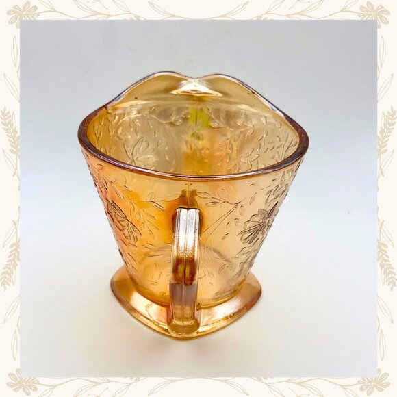 Vintage Jeanette Glass Floragold “Louisa” Creamer & Sugar Bowl Set - Picture 5 of 14